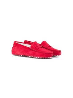 Tods Kids classic red loafers