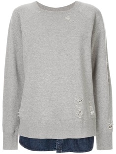 Maison Mihara Yasuhiro толстовка с вставкой из денима