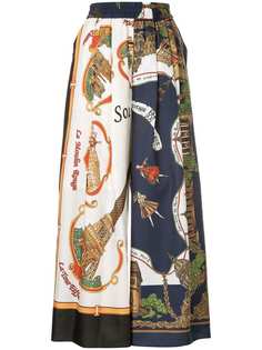 Maison Mihara Yasuhiro расклешенные брюки с принтом
