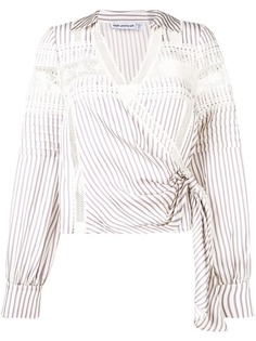 Self-Portrait полосатый топ с запахом