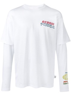 Gcds футболка с двойными рукавами и логотипом