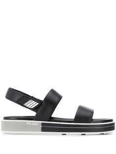 Prada logo embellished sandals