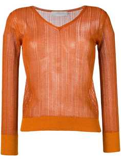LAutre Chose ажурный свитер с V-образным вырезом