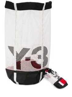 Y-3 white mesh back backpack