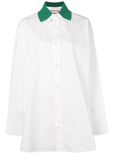 Plan C contrast collar oversized shirt