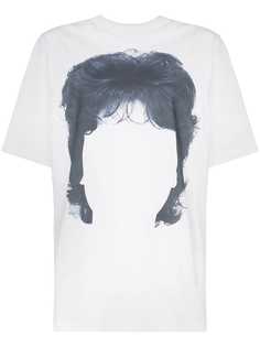 PushBUTTON hair print cotton T-shirt