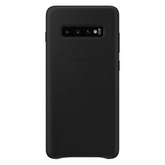 Чехол (клип-кейс) SAMSUNG Leather Cover, для Samsung Galaxy S10+, черный [ef-vg975lbegru]