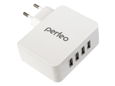 Зарядное устройство Perfeo Cube 4 4xUSB 4.9А White PF-A4136