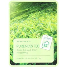 Tony Moly - Маска успокаивающая с экстрактом зеленого чая Pureness 100 Green Tea Mask Sheet, 21 мл