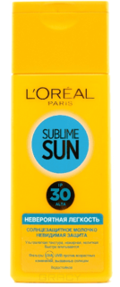 L&apos;Oreal - Легкое молочко для тела Невероятная легкость SPF30 Sublime Sun, 200 мл