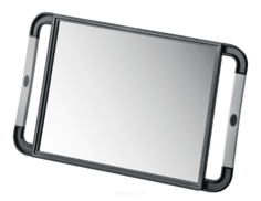 Comair - Зеркало переносное, черное с прорезиненной ручкой 21 см х 29 см