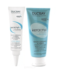 Ducray - Программа ухода (Крем PP успокаивающий против дефектов кожи, склонной к появлению Акне + Гель очищающий пенящийся для проблемной кожи) Keracnyl PP, 30 + 40 мл