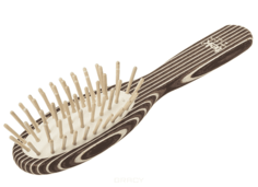 Tek - Щетка массажная овальная 6 рядов дерево в полоску малая, (2 цвета)