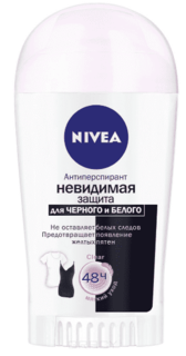 Nivea - Дезодорант-антиперспирант стик Невидимая защита для черного и белого Clear, 40 мл