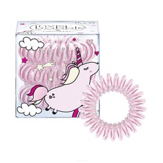 Invisibobble - Резинка для волос Original Unicorn Elly прозрачная с розовым, (3 шт)