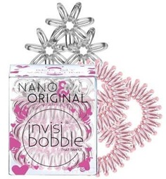 Invisibobble - Резинка для волос розовое золото/прозрачный Nano&Original Bee Mine (6 шт)