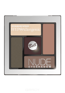 Bell - Cатиново-кремовые тени для век Nude Eyeshadow Hypoallergenic, (4 тона)