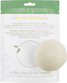 The Konjac Sponge Co - Спонж для умывания лица Facial Puff Green Clay с зеленой глиной