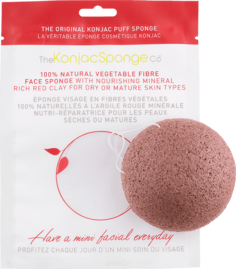 The Konjac Sponge Co - Спонж для умывания лица с красной глиной Facial Puff Sponge Red Clay