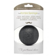 The Konjac Sponge Co - Спонж для умывания лица мужской Premium Gentlemen&apos;s Sponge with Bamboo Charcoal с древесным углем (премиум-упаковка)