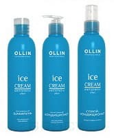 OLLIN Professional - Набор Зимний уход Ice Cream (шампунь, кондиционер, спрей), 3х250 мл