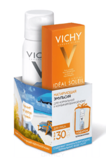 Vichy - Матирующая эмульсия для лица Драй Тач SPF 30, 50 мл + Термальная вода 50 мл