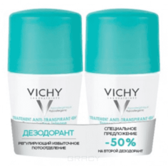 Vichy - Дуопак Дезодорант регулирующий избыточное потоотделение, 50 мл (-50% на второй продукт)