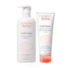 Avene - Набор Колд-крем: Эмульсия для тела + Очищающий сверхпитательный гель Cold Creme, 400 мл + 200 мл (СКИДКА 30% НА ГЕЛЬ)