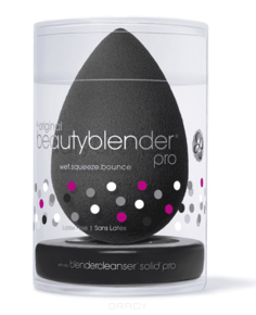 BeautyBlender - Набор косметический Beautyblender Pro + Blendercleanser Solid Pro Mini Спонж черный + мини-мыло Pro