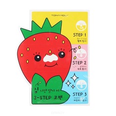 Tony Moly - Очищающие патчи для носа Runaway Srawberry Seeds 3-step Nose Pack 3