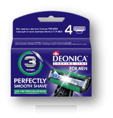Deonica - Сменные кассеты для бритья FOR MEN 3 лезвия, 4 шт