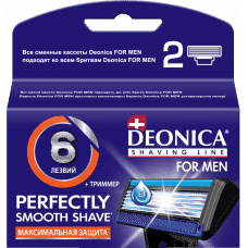 Deonica - Сменные кассеты для бритья FOR MEN 6 лезвий, 2 шт