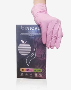 Benovy - Перчатки нитриловые, неопудренные, 3,6 г, 100 шт (2 цвета)