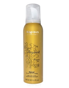 Kapous - Мусс аэрозольный для волос нормальной фиксации с маслом арганы Arganoil, 150 мл
