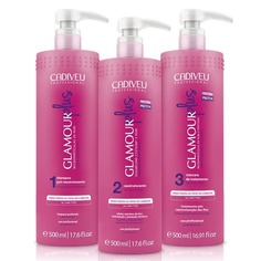 Cadiveu Professional - Набор средств для проведения процедуры цистеирования Glamour Plus, 500/500/500 мл