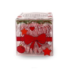 Invisibobble - Набор резинок для волос ORIGINAL Christmas Glitter, прозрачный/красный, 3 шт/уп