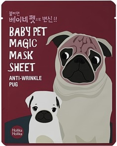 Holika Holika - Тканевая маска-мордочка против морщинок Мопс Baby Pet Magic Mask Sheet Anty-wrinkle Pug, 22 мл