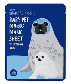 Holika Holika - Тканевая маска-мордочка отбеливающая Тюлень Baby Pet Magic Mask Sheet Whitening Seal, 22 мл