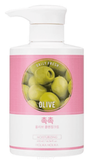 Holika Holika - Очищающий крем &quot;Дэйли Фреш&quot; для сухой кожи, олива Daily Fresh Olive Cleansing Cream, 430 мл
