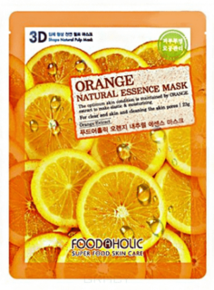 FoodaHolic - Тканевая 3D маска с экстрактом апельсина Orange Natural Essence Mask, 23 мл