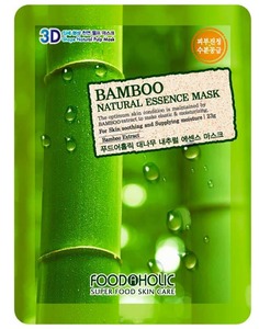 FoodaHolic - Тканевая 3D маска с натуральным экстрактом бамбука Bamboo Natural Essence Mask, 23 мл