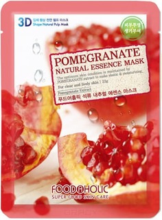 FoodaHolic - Тканевая 3D маска с экстрактом граната Pomegranate Natural Essence Mask, 23 мл
