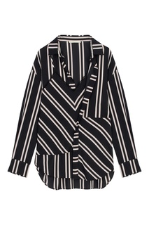 Черная рубашка в асимметричную полоску Maje