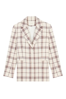 Приталенный клетчатый жакет Maje