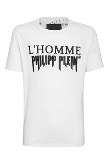 Белая футболка с надписью Philipp Plein