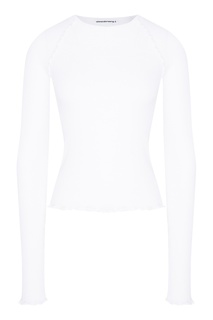 Белый шерстяной джемпер с рюшами Alexanderwang.T