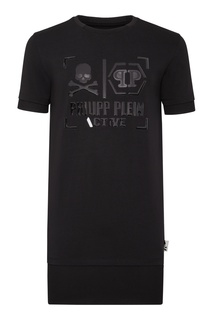 Черная футболка с рельефным логотипом Philipp Plein