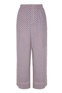 Шелковые брюки с мозаичным принтом Fendi