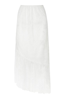 Белая кружевная юбка с воланом Mo&Co