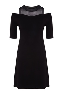 Черное платье с открытыми плечами Mo&Co